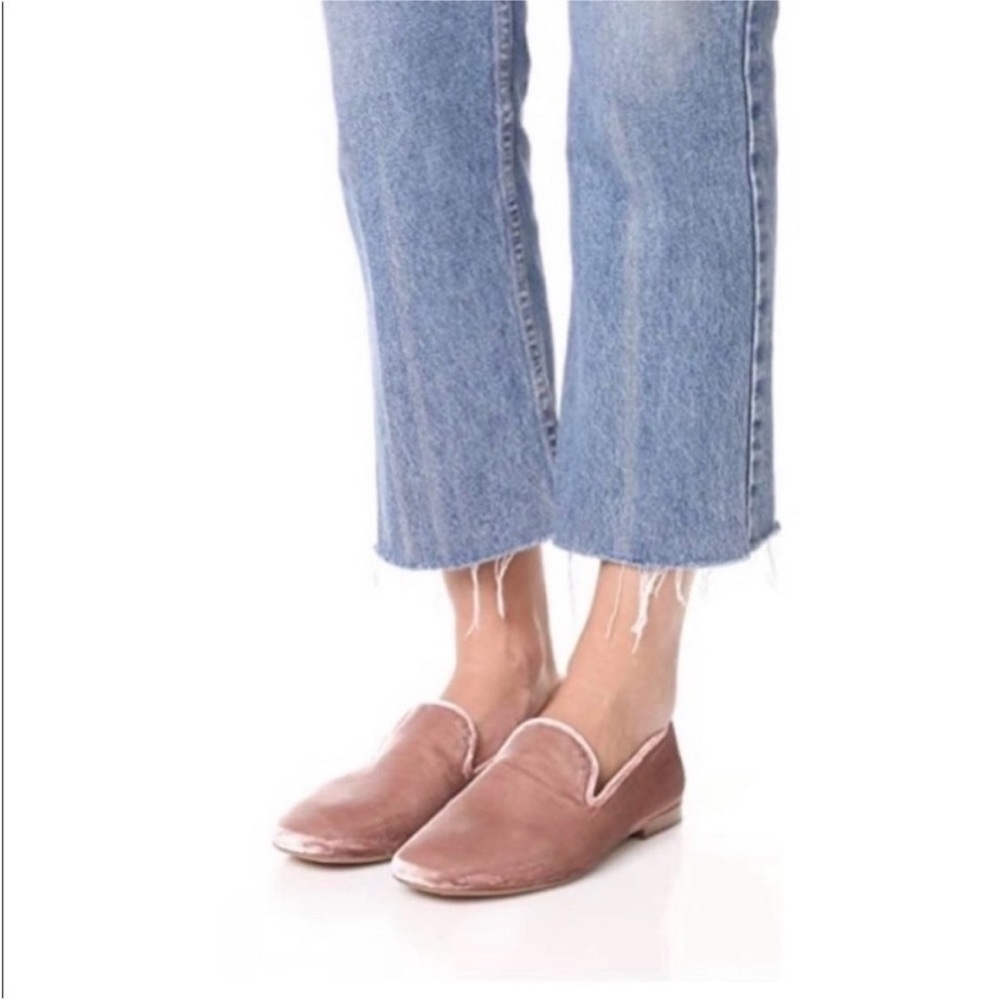 Women’s Pink Velvet Slip-On Loafers
